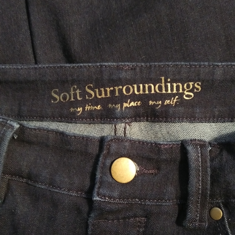 Soft Surroundings Dark Wash Pull On Jeans - Picture 8 of 8